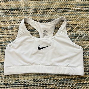 White Nike sports bra